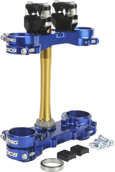 XTrig 06+ Yamaha YZ 250 ROCS Tech Triple Clamp 25 mm. Offset M12 - Blue