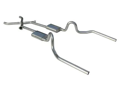 Crossmember Back w Xchange Exhaust System 64-74 A-Body Split Rear Dual Exit 3 in Intermediate And Tail Pipe Turbo Pro Mufflers Hardware Incl Tip Not Incl Pypes Exhaust