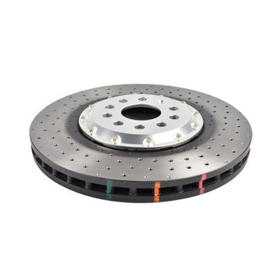 DBA 2022+ Volkswagen Golf R Mk8 5000 Series Cross Drilled & Dimpled 2 Piece Front Brake Rotor