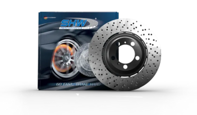SHW 24-25 Porsche 911 GT3 4.0L Right Front Cross-Drilled Lightweight Brake Rotor (9GT615302L)