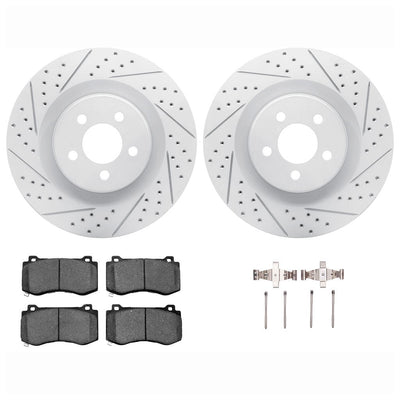 DFC 05-23 Chrysler 300 Front Drill/Slot Geoperformance Rotors Euro 5000 Ceramic Pads w/Hardware