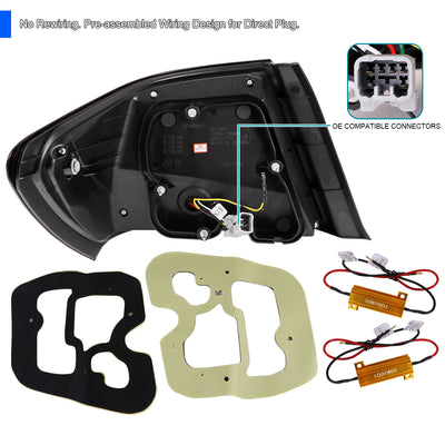 Spec-D Tuning 08-14 WRX SEQUENTIAL LED TAIL LIGHT- MATTE BLACK HOUSING WITH CLEAR LENS - RED BAR