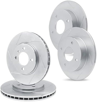 R1 Concepts Brake Rotor- Slotted - Silver Fits Mazda 323