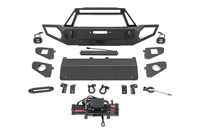 Rough Country Front Winch Bumper 9500S Jeep Gladiator JT Wrangler JK JL Wrangler Unlimited 4WD 10660