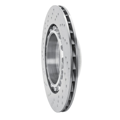 R1 15-19 BMW X6 Right Rear Drilled Geo-Carbon Series Rotor