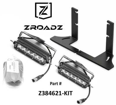 Zroadz Rear Bumper LED Kit Black Mild Steel Bolt-on no drilling required Includes (2) 6 Inch ZROADZ LED Straight Single Row Light Bars and Universal Wiring Harness Mounts under Rear Bumper Z384621-KIT