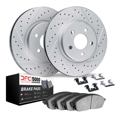DFC 05-18 Volkswagen Jetta/Bora/Beetle Front Drill/Slot Geoperf Rotors 5000 Advanced Pads w/Hardware