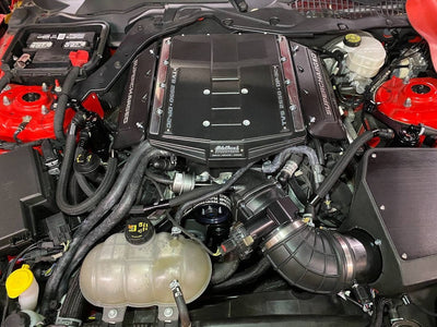 UPR 15-17 Mustang 5.0 Edelbrock SC Dual Can - Black 5030-247-1-CSCC