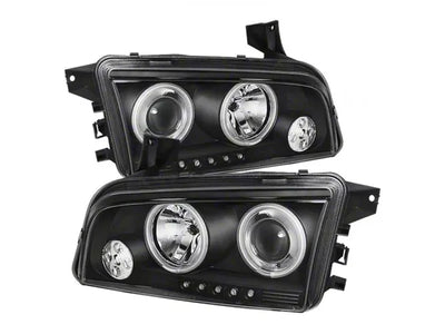 Spyder Dodge Charger 06-10 Projector Headlights Halogen Model CCFL Halo LED Blk PRO-YD-DCH05-CCFL-BK