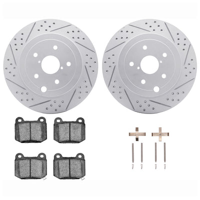 DFC 13-20 Subaru WRX Rear Drilled & Slotted Geoperformance Rotors 5000 Advanced Pads w/Hardware