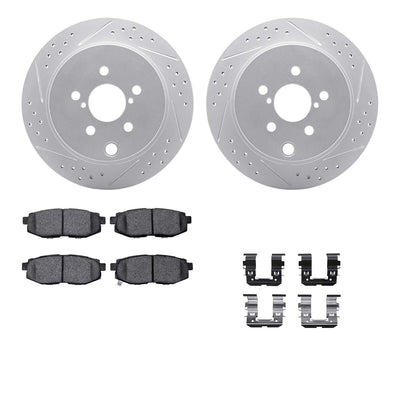 DFC 14-18 Subaru Forester Rear Drilled & Slotted Geoperformance Rotors 5000 Advanced Pads w/Hardware