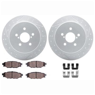 DFC 05-09 Subaru Legacy Rear Drilled & Slotted Geoperformance Rotors 5000 Advanced Pads w/Hardware