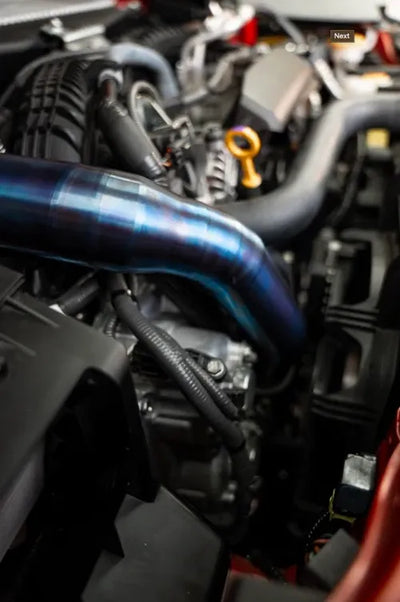 Torque Solution 2022+ Subaru WRX / 19-23 Subaru Ascent Titanium Top Mount Charge Pipe - Brushed