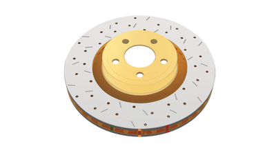 DBA 11-14 Ford Mustang GT 5.0L Front 4000 Series Drilled & Slotted Rotor
