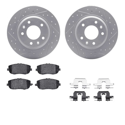 DFC 06-15 Mazda MX-5 Miata Rear Drill/Slot Geoperformance Rotors 5000 Advanced Brake Pads w/Hardware