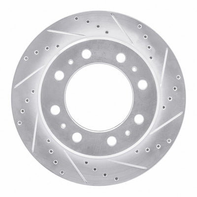 R1 09-25 Dodge Ram 2500 Rear Right Drilled & Slotted Silver Brake Rotor