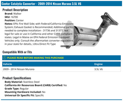 Walker Exhaust auto part