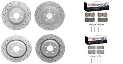 DFC 05-23 Chrysler 300 Front & Rear Drill/Slot Geoperf Rotors Euro 5000 Ceramic Pads w/Hardware
