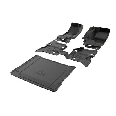 Armorlite 20-current Jeep Wrangler 4XE floor kit (front and rear flooring cargo mat) NO subwoofer mesa smoke