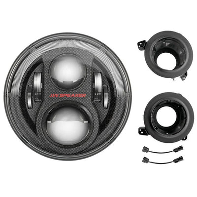 J.W. Speaker 12-24V DOT ECE LED High and Symmetric Low Beam Headlight with Front Position with Chrome Bezel 0562281