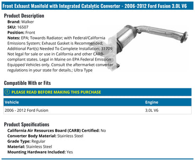 Walker Exhaust auto part