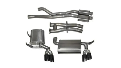 2.5 Inch Cat-Back Sport Dual Rear Exhaust 3.0 Inch Black Tips 01-06 BMW M3 E46 Stainless Steel