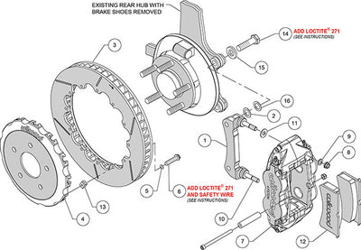 Wilwood Narrow Superlite 4R/QS-ST-Rear Kit 12.88 w/o PB - Type 3 Anodized C5 / C6 Corvette Race