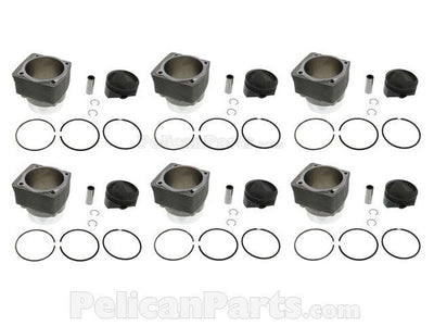 Mahle MS Piston/Cyl Set 76-83 Por 911 3.0-3.2L 98mm Bore 70.4mm Stk 127.8mm Rod 22mm Pin 40cc 10.2CR