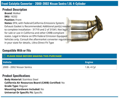 Walker Exhaust auto part