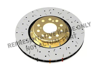 DBA 13-14 Ford Mustang Shelby GT500 8 Cyl Front 5000 Series Drilled and Slotted Rotor w/Black Hat