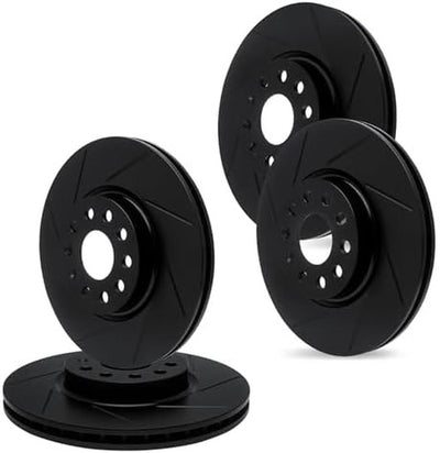 R1 Concepts Brake Rotor- Slotted - Black