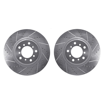 R1 01-06 BMW M3 Front Drilled & Slotted Silver Brake Rotor Set