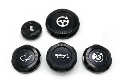 Billetworkz Blue Engine Bay Caps Set - Zero Series - Fluid Engraving - Fits 2015-2021 STI