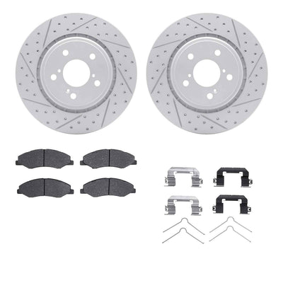 DFC 18-25 Honda Odyssey Front Drilled & Slotted Geoperformance Rotors 5000 Advanced Pads w/Hardware