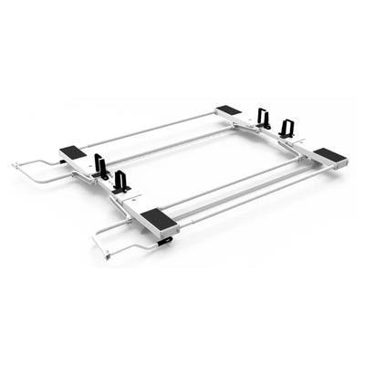 DROP DOWN HD ALUMINUM LADDER RACK DOUBLE PREASSEMBLED COMPACT VANS