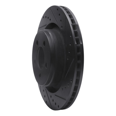 R1 11-12 Jeep Liberty Front Right Drilled & Slotted Black Brake Rotor