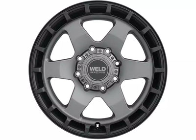 Weld Off-Road Ridge 17x9 - 5x114.3 / 5x127 BP - ET-12 - 78.1mm CB Satin Gunmetal Wheel (Black Ring)