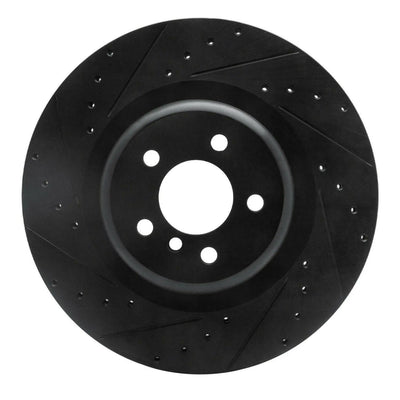 R1 Concepts Brake Rotor Drilled and Slotted Silver Fits BMW X5