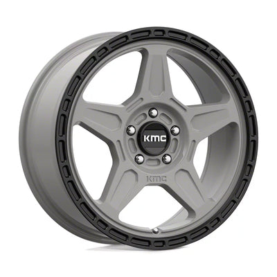 ~(30 lbs. 21X21X11)~ ALPINE 18x8 5x110.00 SATIN GRAY W/ BLACK LIP (38 mm)