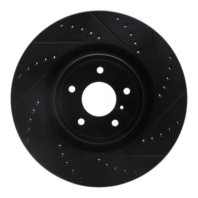 R1 08-21 Nissan 350Z Front Right Drilled Black Brake Rotor