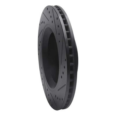 R1 11-12 Jeep Liberty Front Left Drilled & Slotted Black Brake Rotor