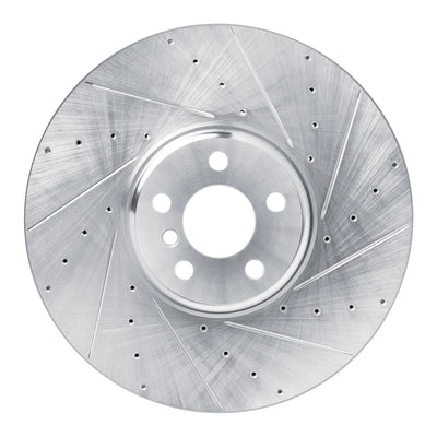 R1 Concepts Brake Rotor Drilled and Slotted Silver Fits BMW 540i