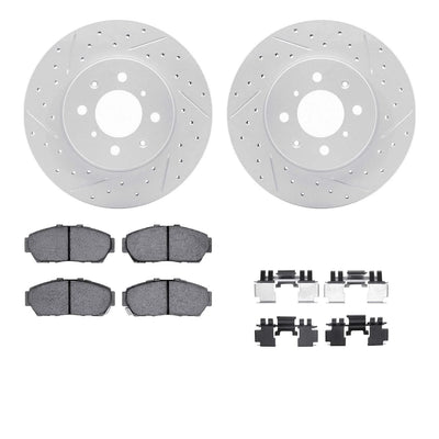 DFC 93-01 Acura Integra Front Drilled & Slotted Geoperformance Rotors 5000 Advanced Pads w/Hardware