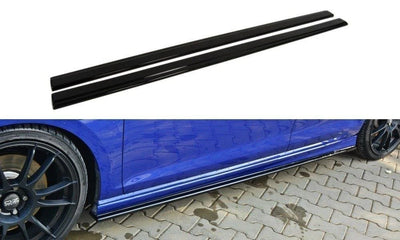 Maxton Gloss Black Side Skirt Diffusers VW 14-17 Golf R Mk7