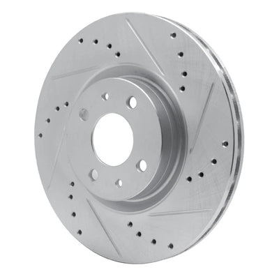 R1 2017-2025 Alfa Romeo Stelvio Front Left Drilled & Slotted Black Brake Rotor