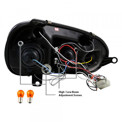 PROJECTOR HEADLIGHT GLOSS BLACK HOU