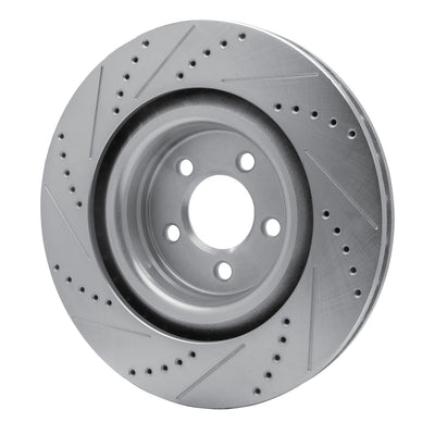 R1 Concepts Brake Rotor Drilled and Slotted Silver Fits Chrysler 300