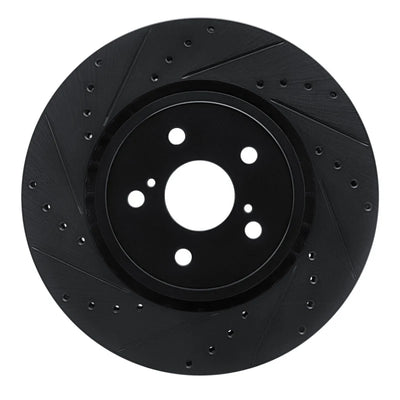 R1 21-25 Toyota SIENNA Front Left Drilled & Slotted Black Brake Rotor