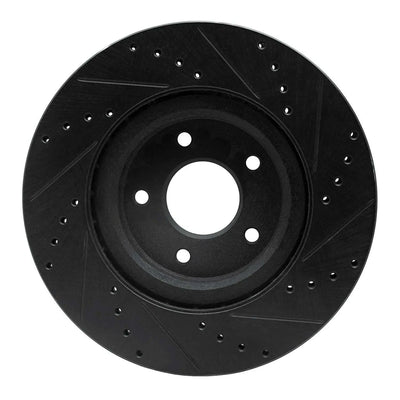 R1 14-19 Nissan Rogue Hybrid Front Left Drilled Black Brake Rotor