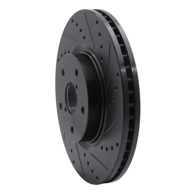 R1 06-21 Subaru Legacy Front Right Drilled & Slotted Black Brake Rotor